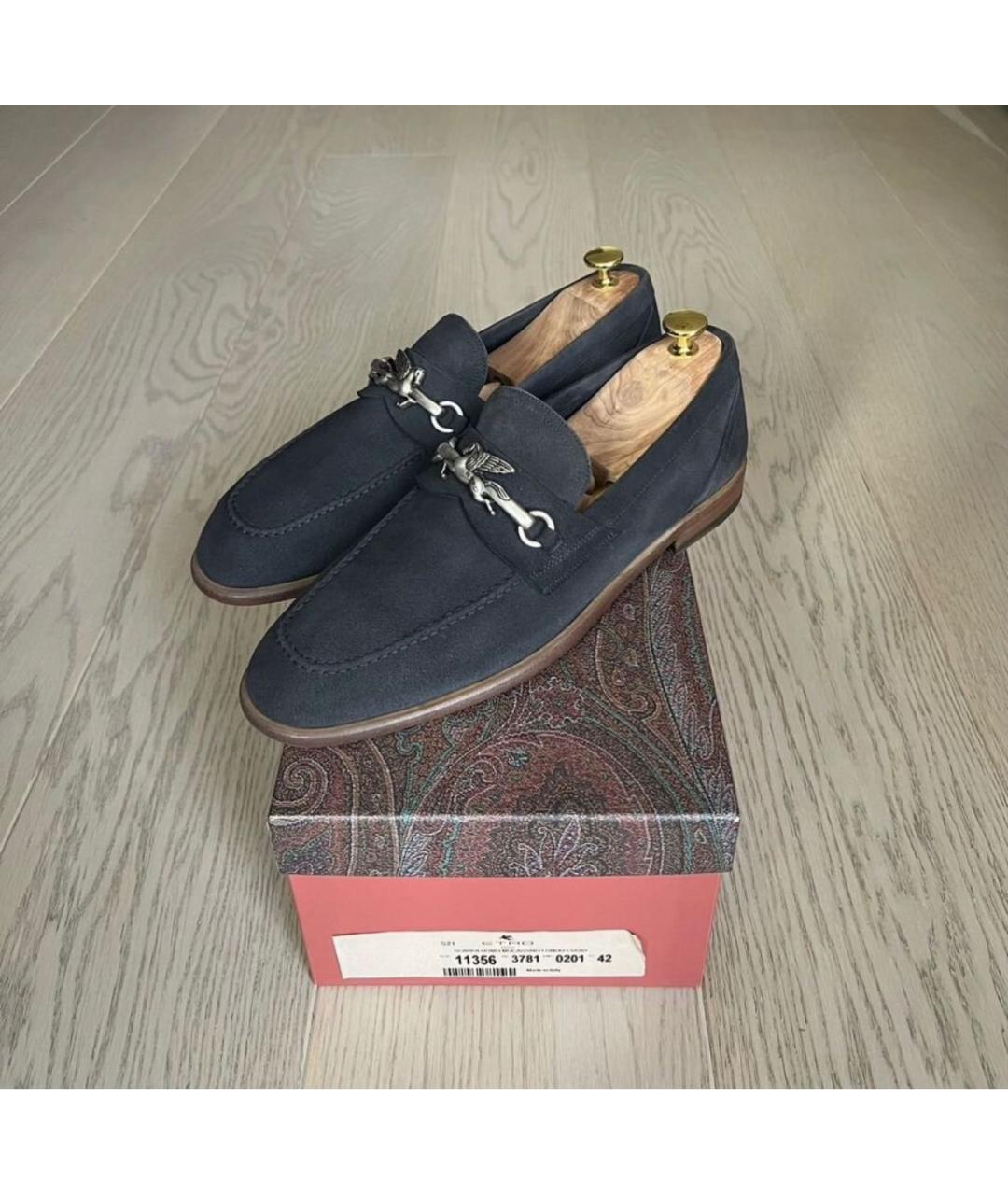 ETRO Синие замшевые лоферы, фото 8