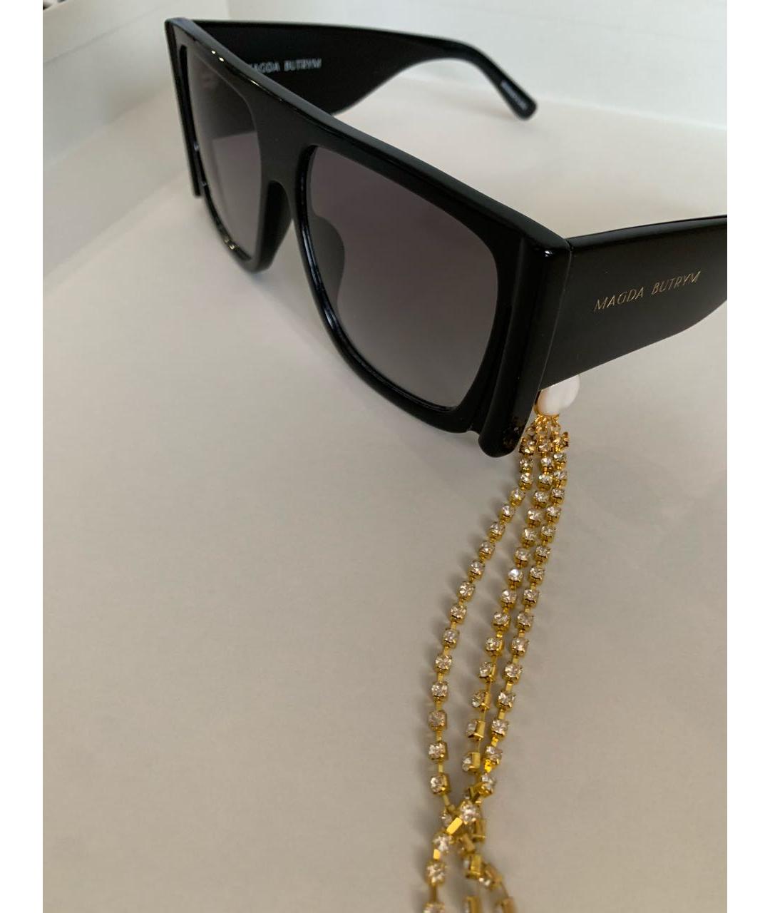 LINDA FARROW Черные пластиковые солнцезащитные очки, фото 3