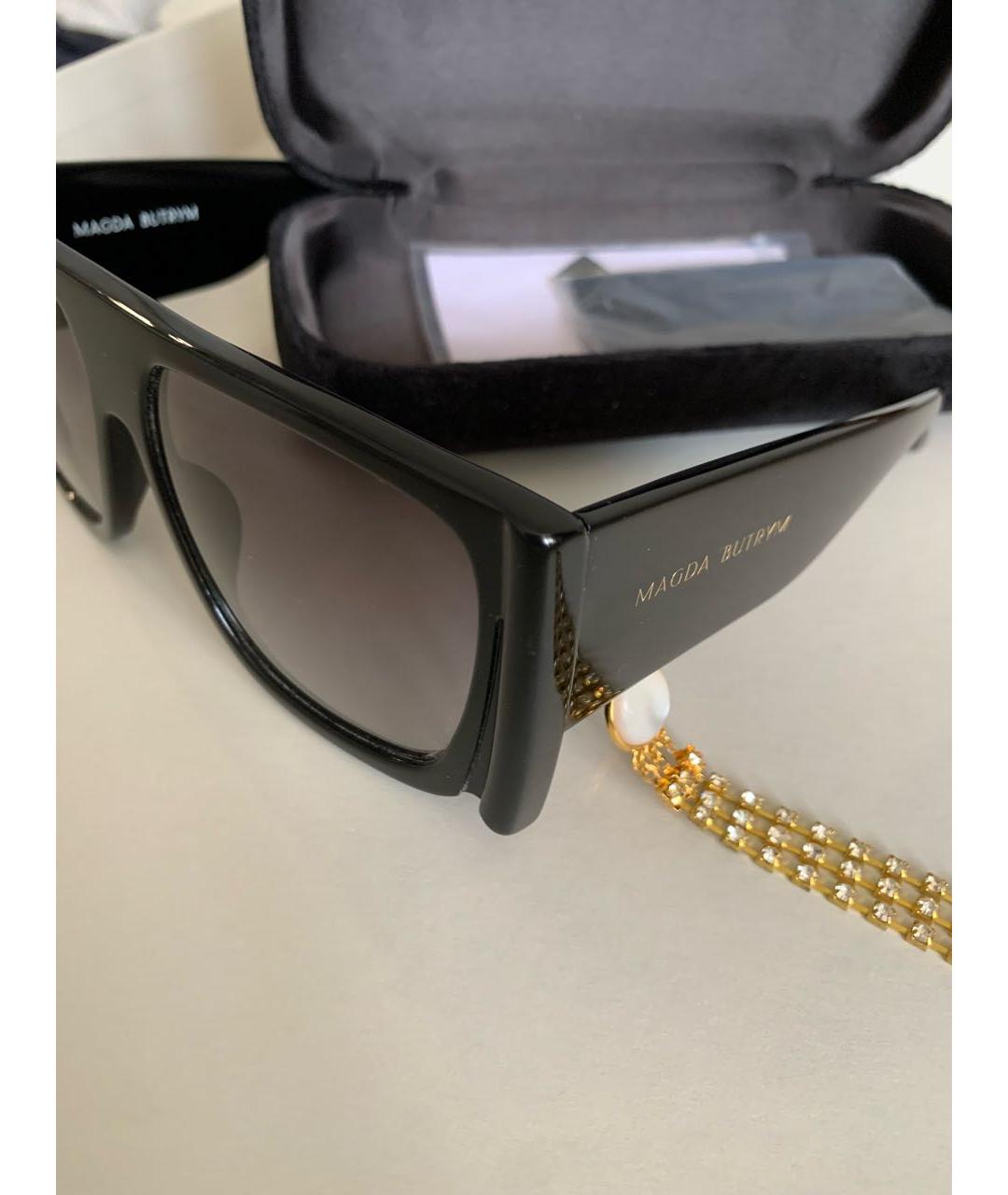 LINDA FARROW Черные пластиковые солнцезащитные очки, фото 4