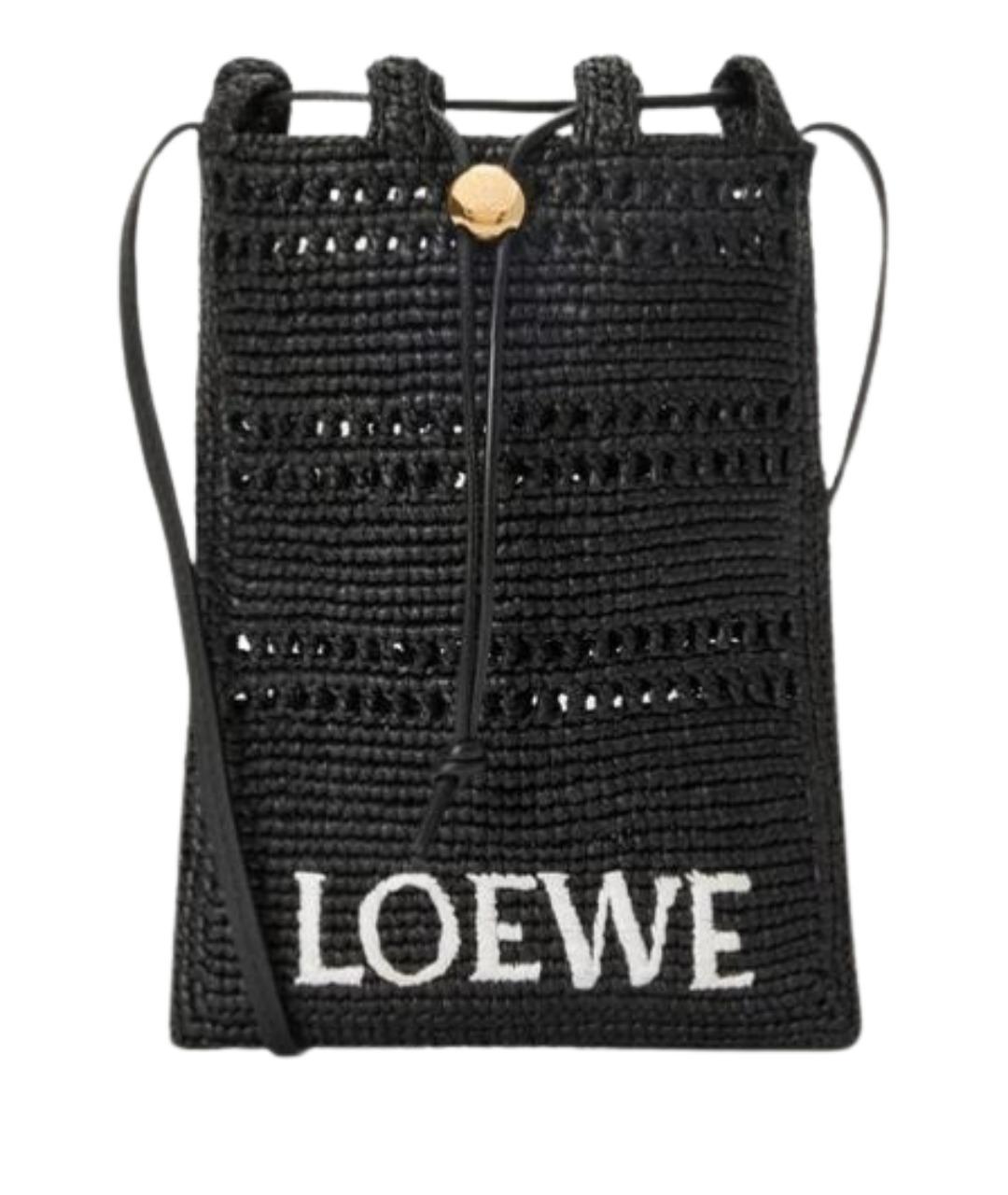 LOEWE Черная пелетеная сумка через плечо, фото 1