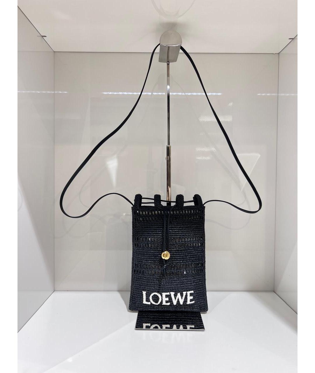 LOEWE Черная пелетеная сумка через плечо, фото 2