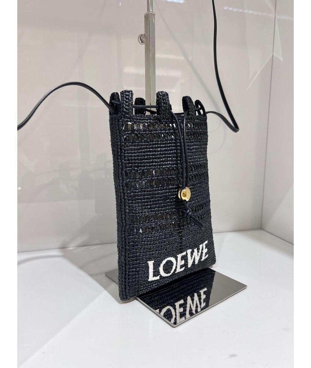 LOEWE Черная пелетеная сумка через плечо, фото 3