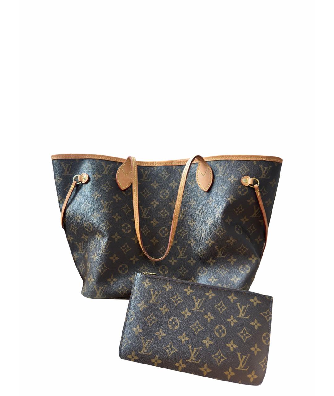 LOUIS VUITTON Коричневая кожаная сумка тоут, фото 1