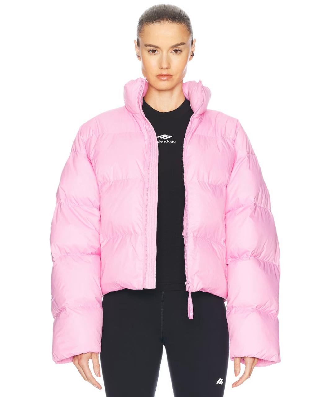 BALENCIAGA Розовый полиэстеровый пуховик, фото 5