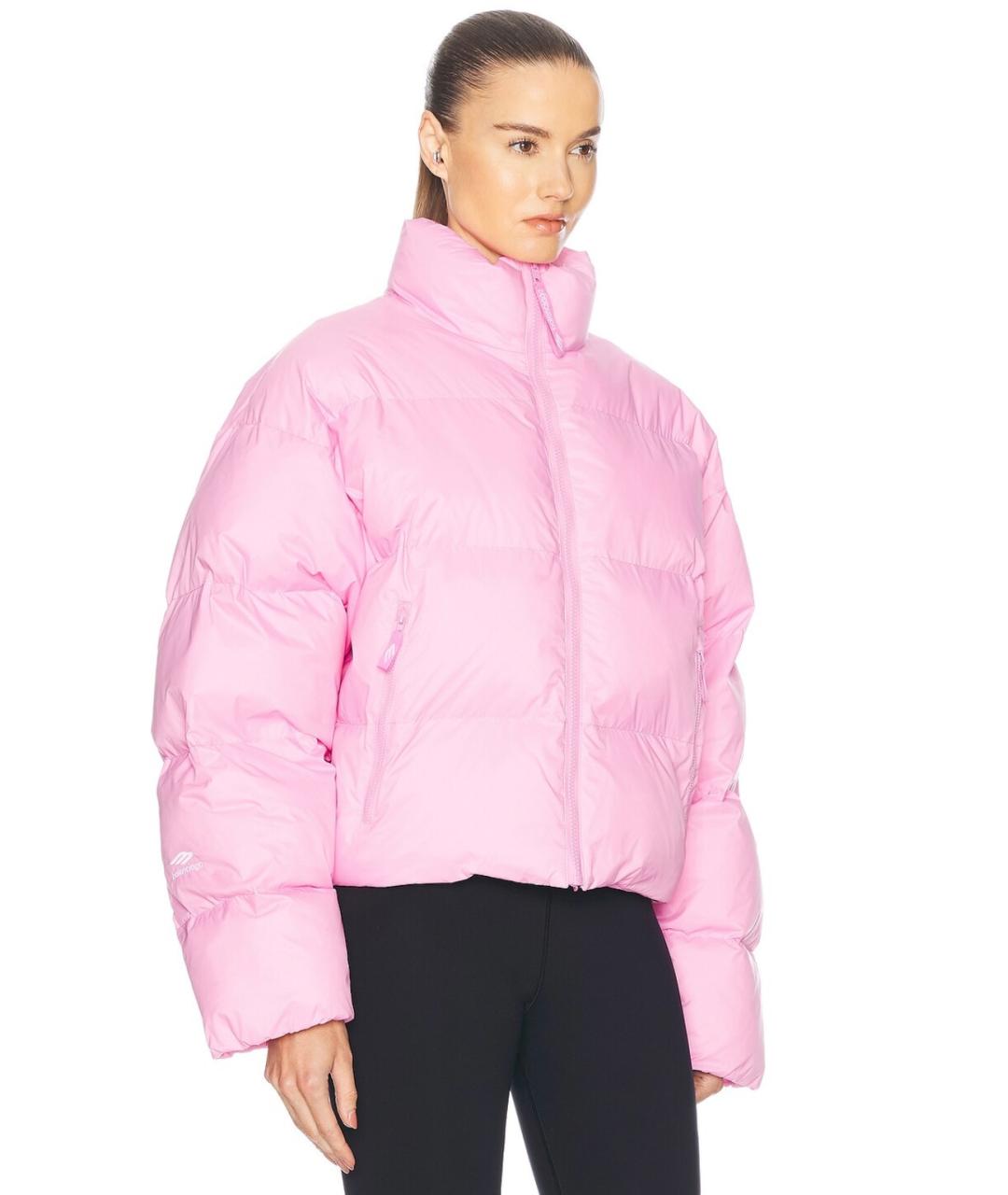 BALENCIAGA Розовый полиэстеровый пуховик, фото 7