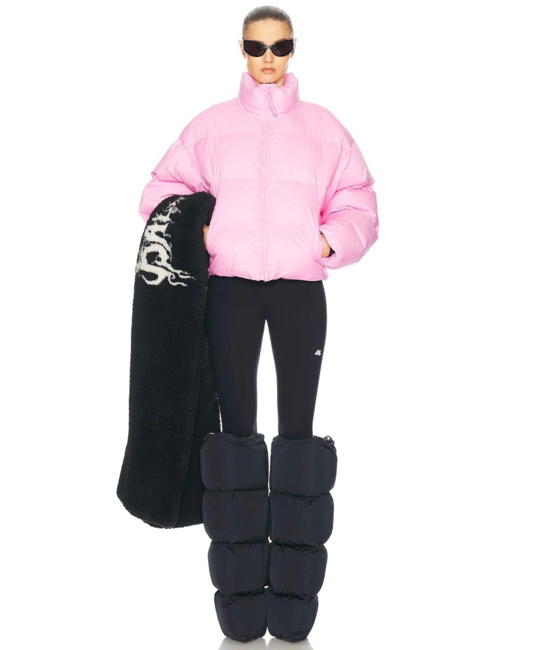 BALENCIAGA Розовый полиэстеровый пуховик, фото 9