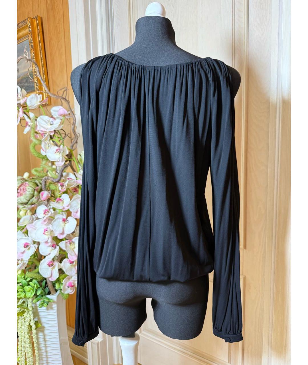 GUCCI Черная вискозная блузы, фото 3