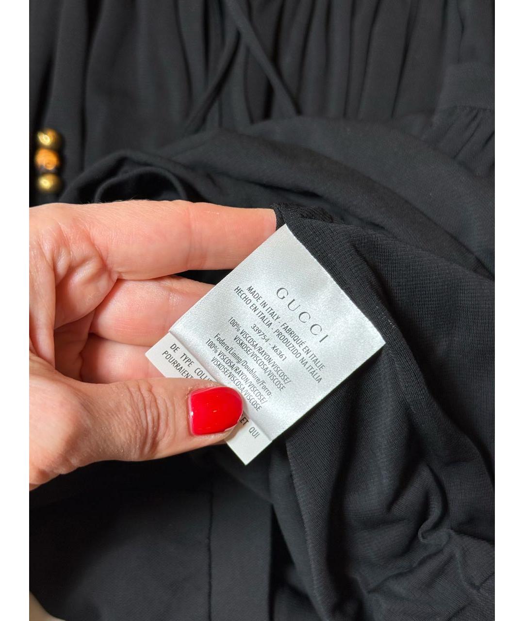 GUCCI Черная вискозная блузы, фото 6