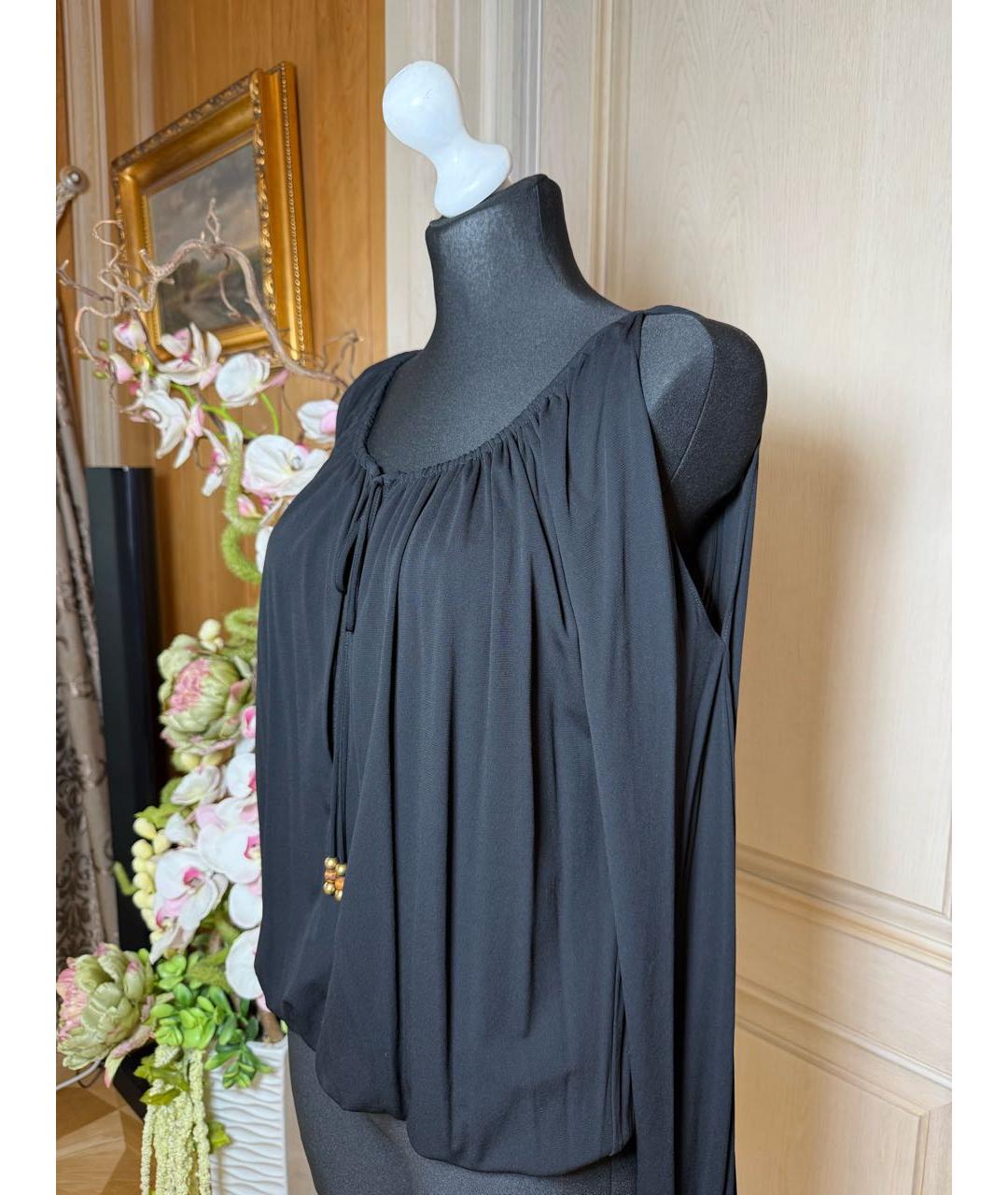 GUCCI Черная вискозная блузы, фото 2