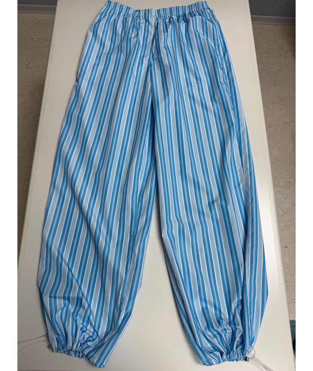 12 STOREEZ Голубые полиэстеровые брюки широкие, фото 2