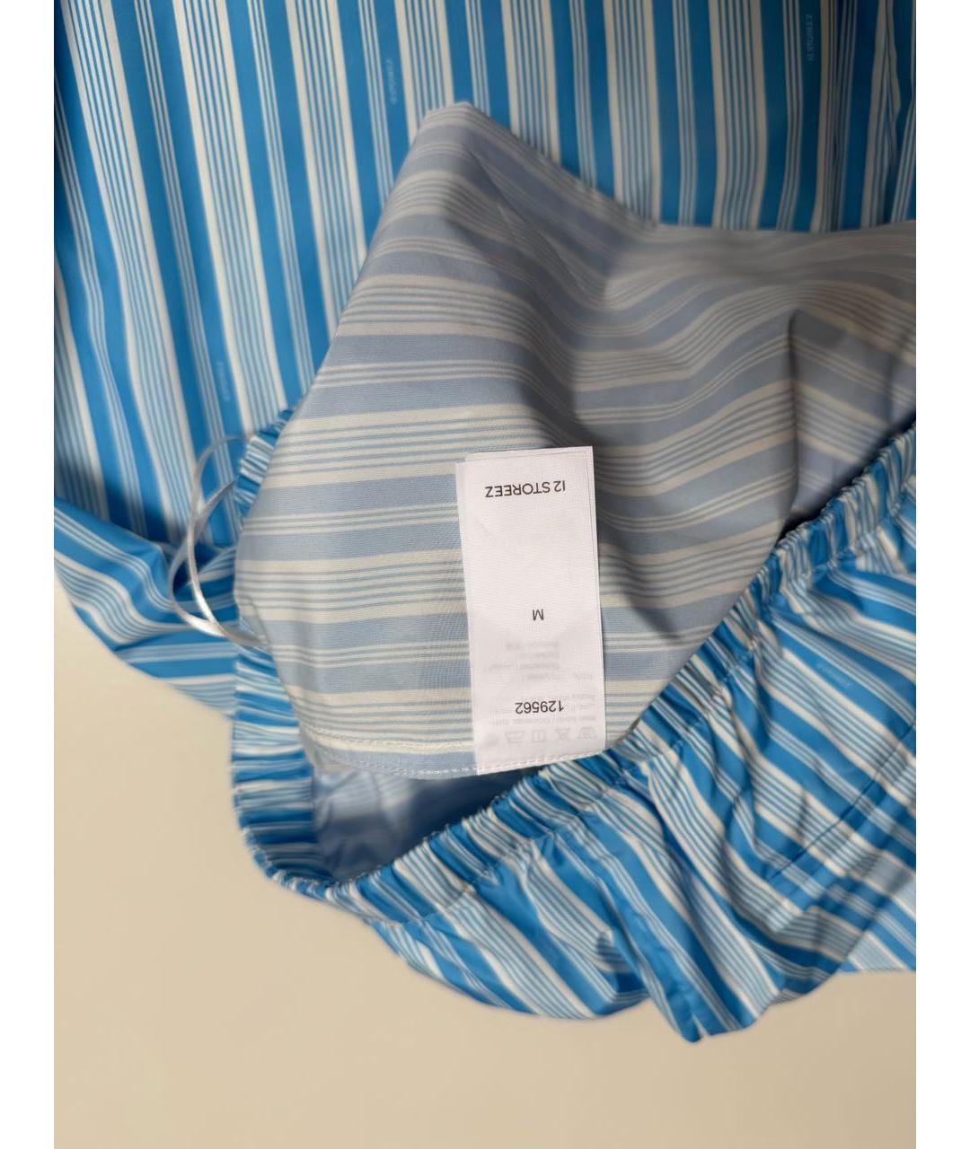 12 STOREEZ Голубые полиэстеровые брюки широкие, фото 4