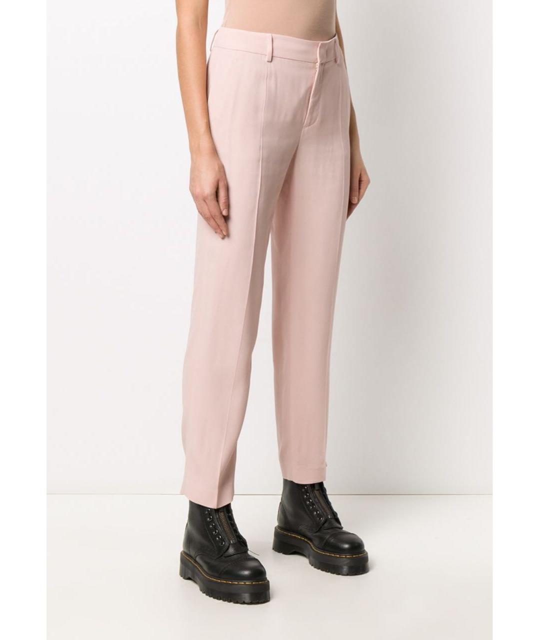 RED VALENTINO Розовые вискозные прямые брюки, фото 2