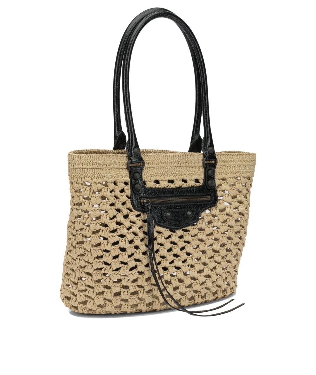 BALENCIAGA Бежевая пелетеная сумка тоут, фото 2