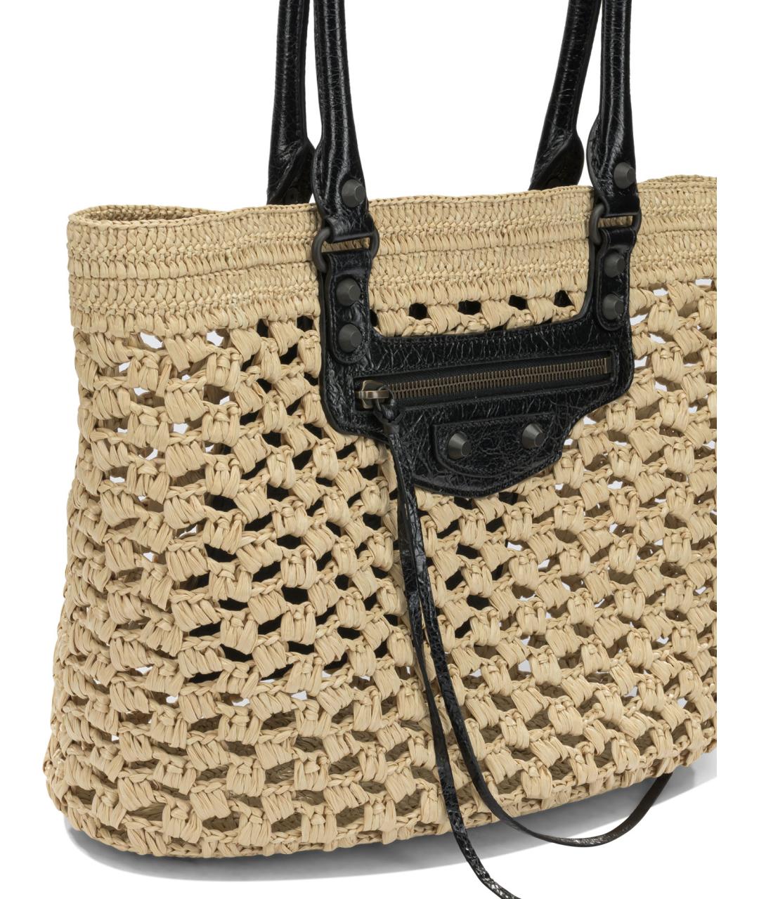 BALENCIAGA Бежевая пелетеная сумка тоут, фото 4