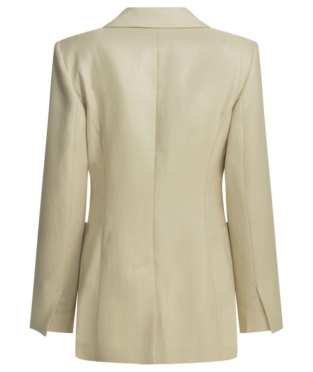 MAX MARA Бежевый льняной жакет/пиджак, фото 2