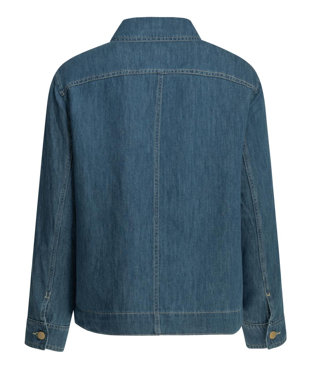 'S MAX MARA Синяя хлопковая рубашка, фото 2