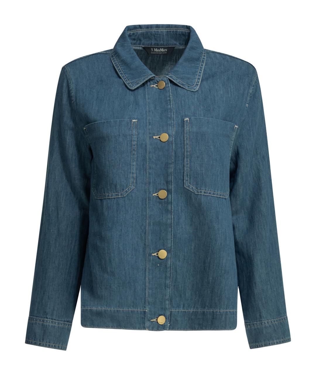'S MAX MARA Синяя хлопковая рубашка, фото 1
