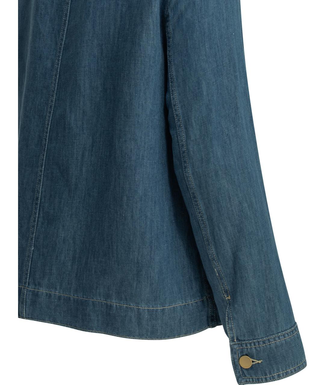 'S MAX MARA Синяя хлопковая рубашка, фото 4