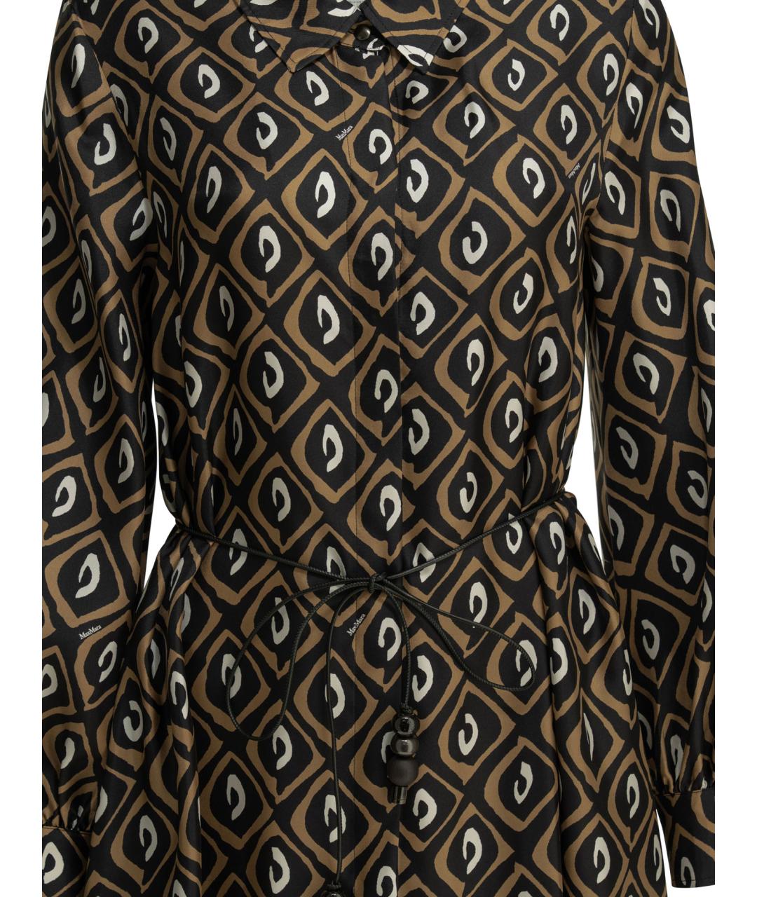 MAX MARA Черное шелковое повседневное платье, фото 3