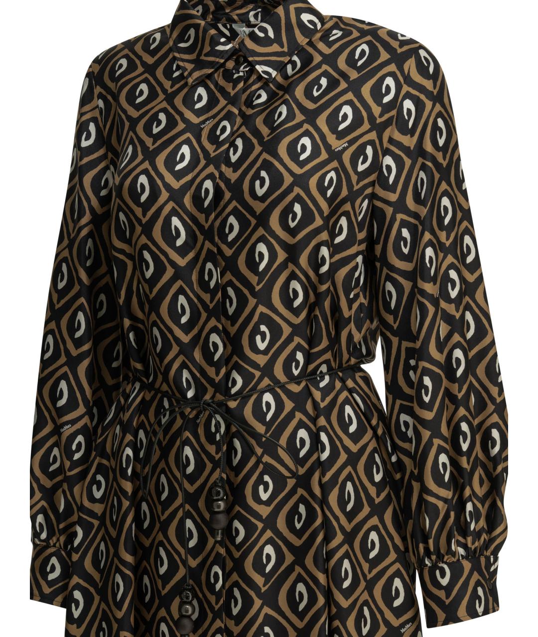 MAX MARA Черное шелковое повседневное платье, фото 4