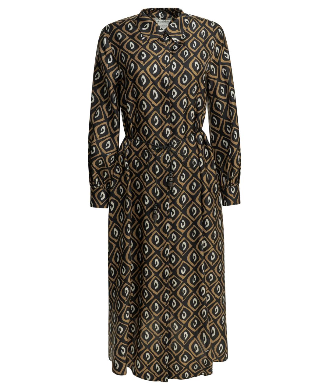 MAX MARA Черное шелковое повседневное платье, фото 1