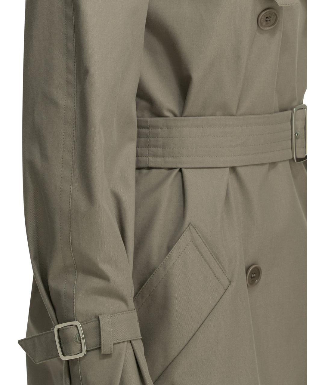 MAX MARA Серый хлопковый тренч/плащ, фото 4