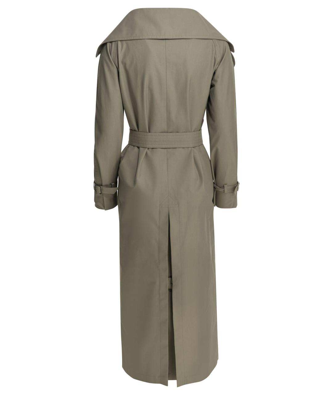 MAX MARA Серый хлопковый тренч/плащ, фото 2