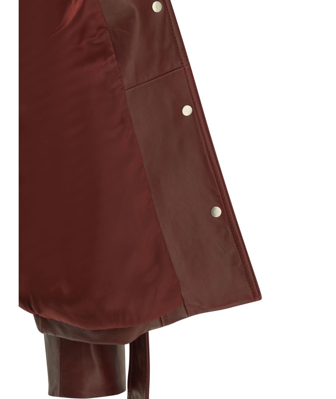 SPORTMAX Бордовая кожаная куртка, фото 4