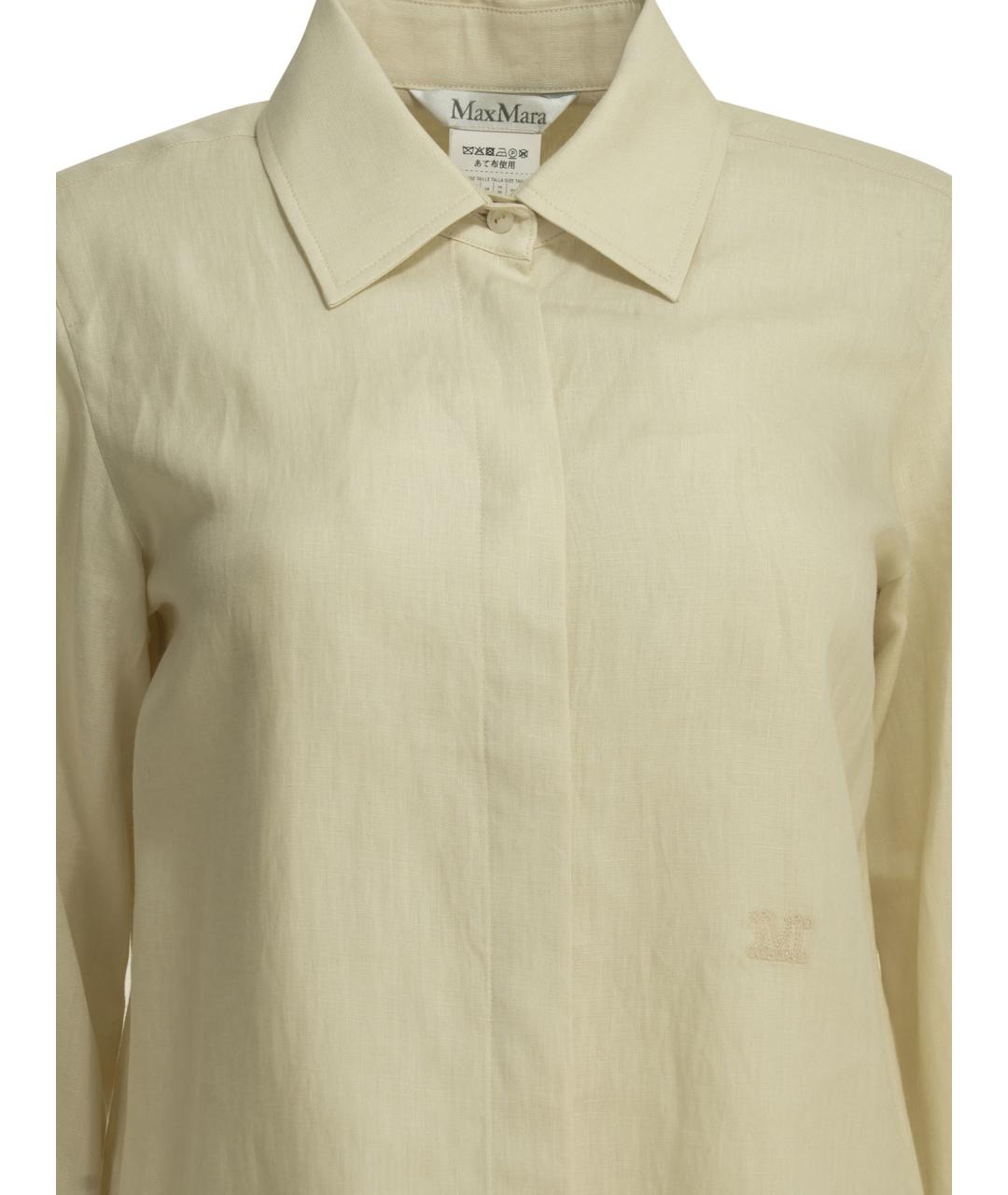 MAX MARA Бежевая льняная рубашка, фото 3