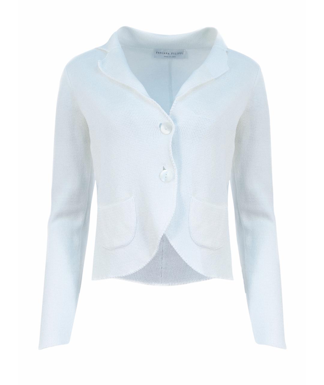 FABIANA FILIPPI Белый хлопковый жакет/пиджак, фото 1