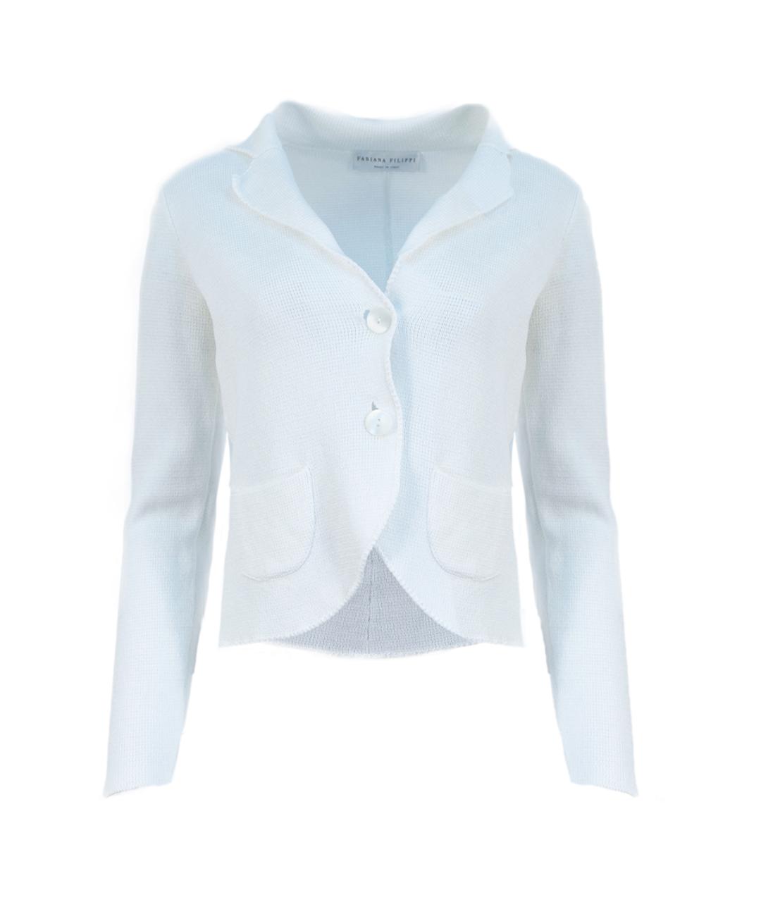 FABIANA FILIPPI Белый хлопковый жакет/пиджак, фото 6