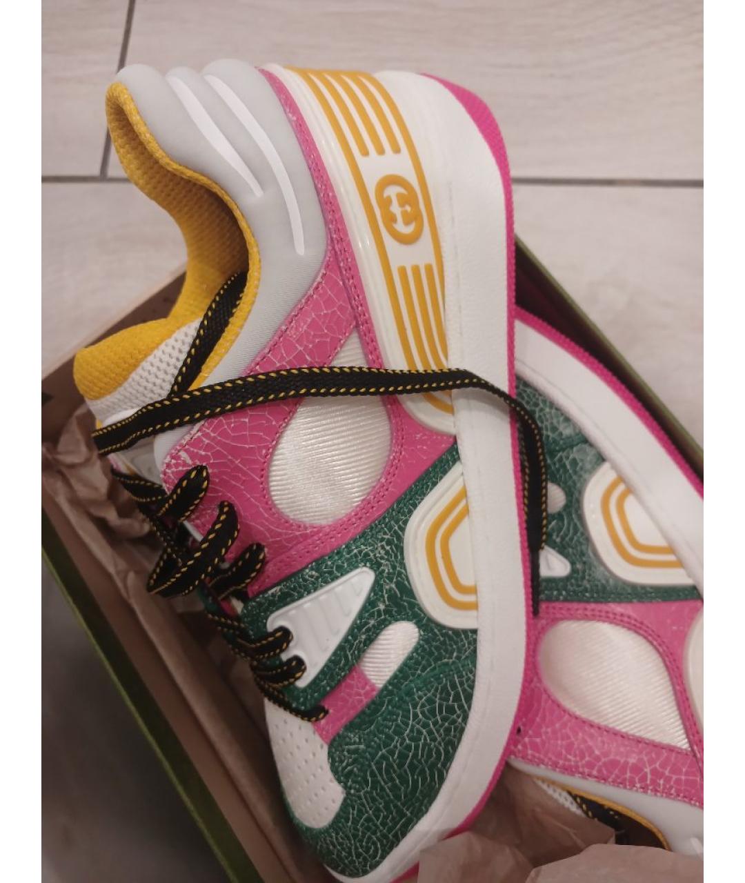 GUCCI Белые кожаные кроссовки, фото 2