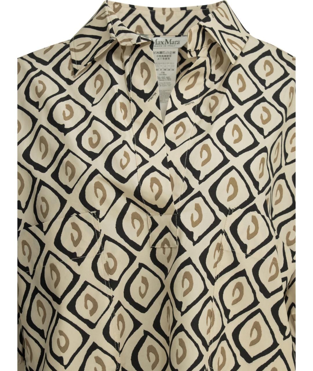 MAX MARA Бежевая хлопковая рубашка, фото 3