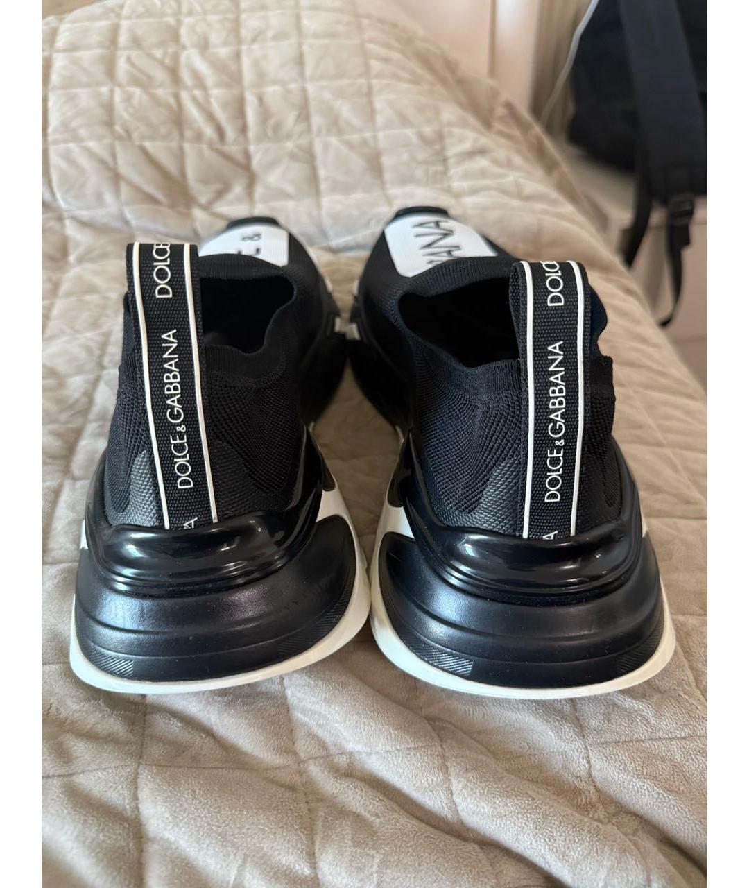 DOLCE&GABBANA Черные низкие кроссовки / кеды, фото 4