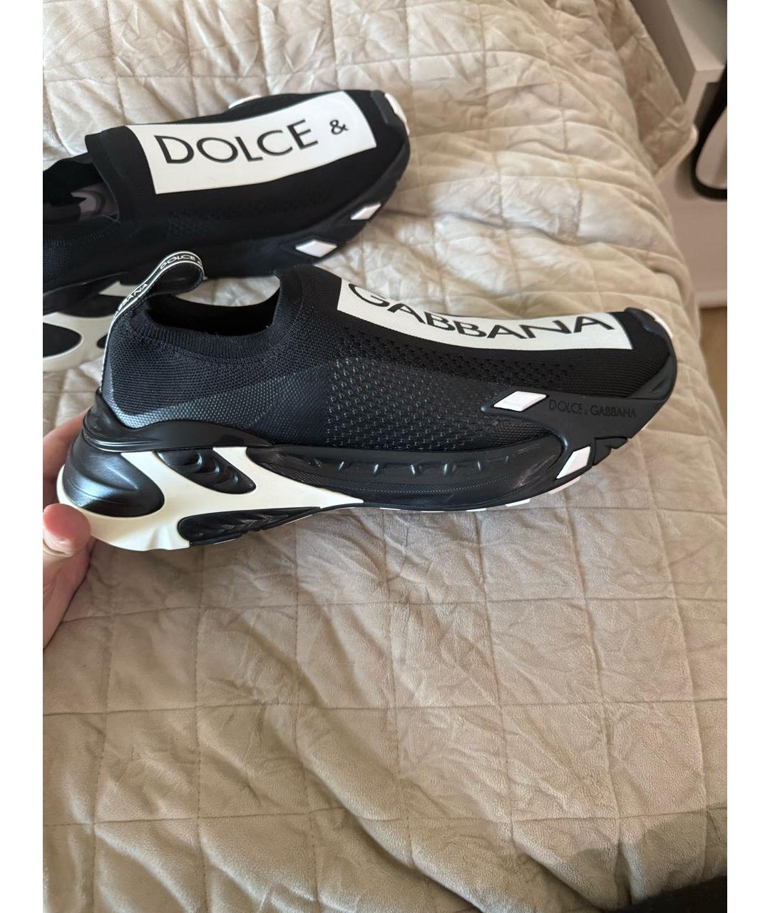 DOLCE&GABBANA Черные низкие кроссовки / кеды, фото 5