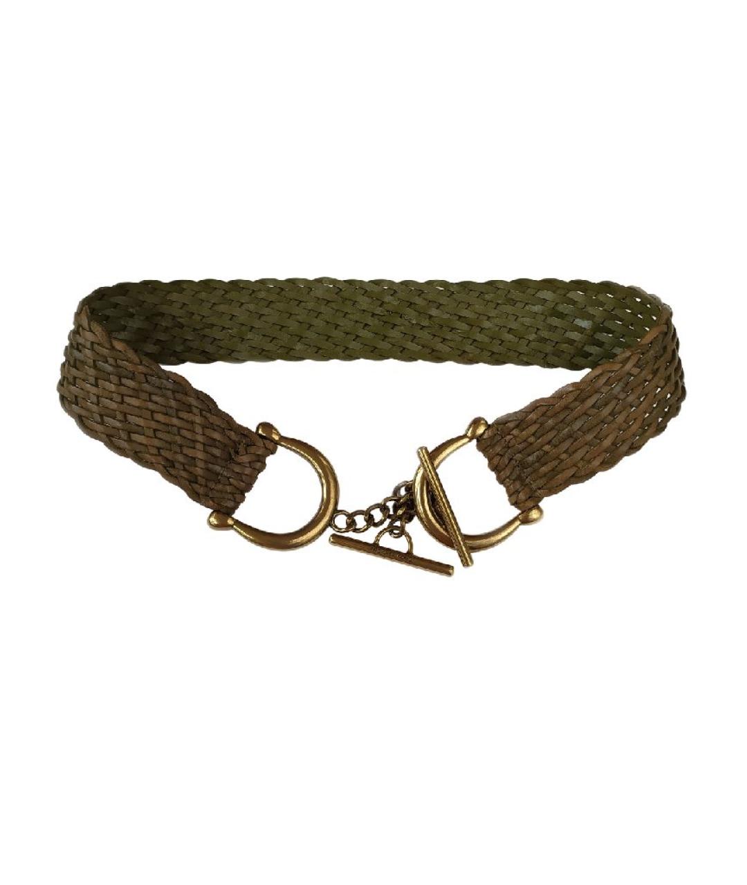 MICHAEL KORS Хаки кожаный ремень, фото 8