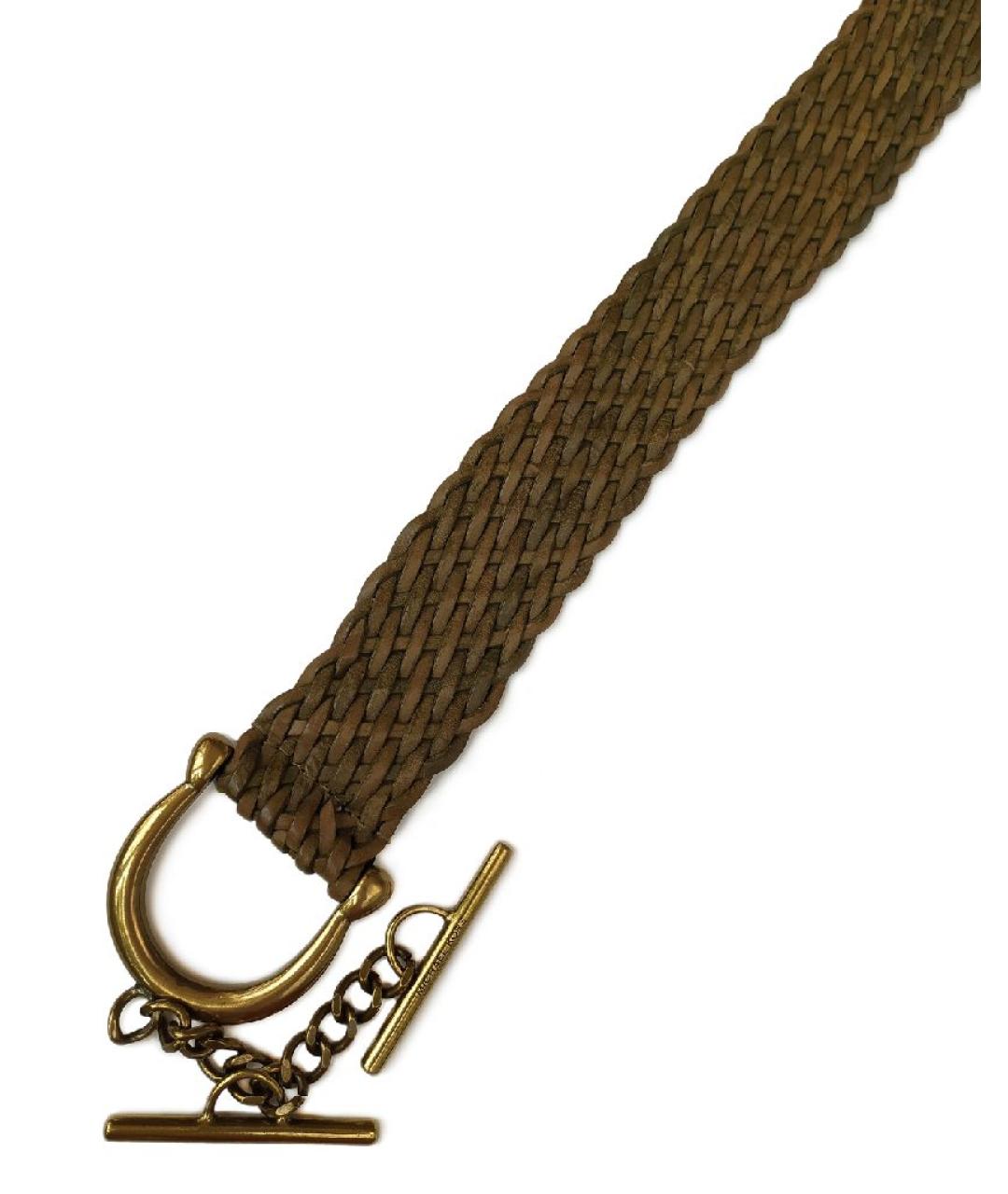 MICHAEL KORS Хаки кожаный ремень, фото 5