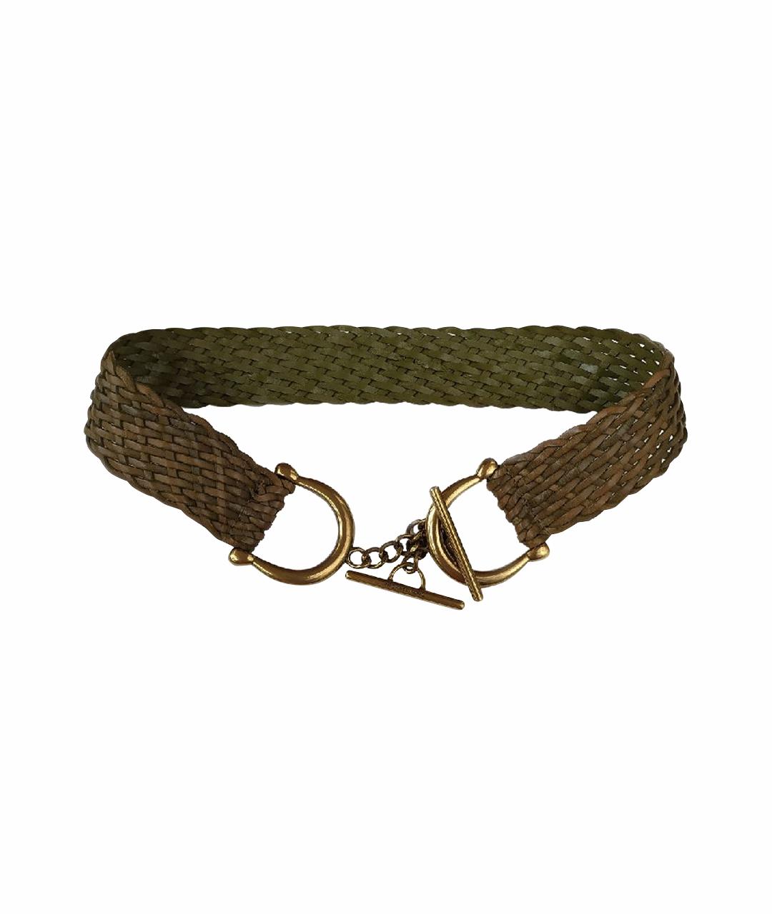 MICHAEL KORS Хаки кожаный ремень, фото 1