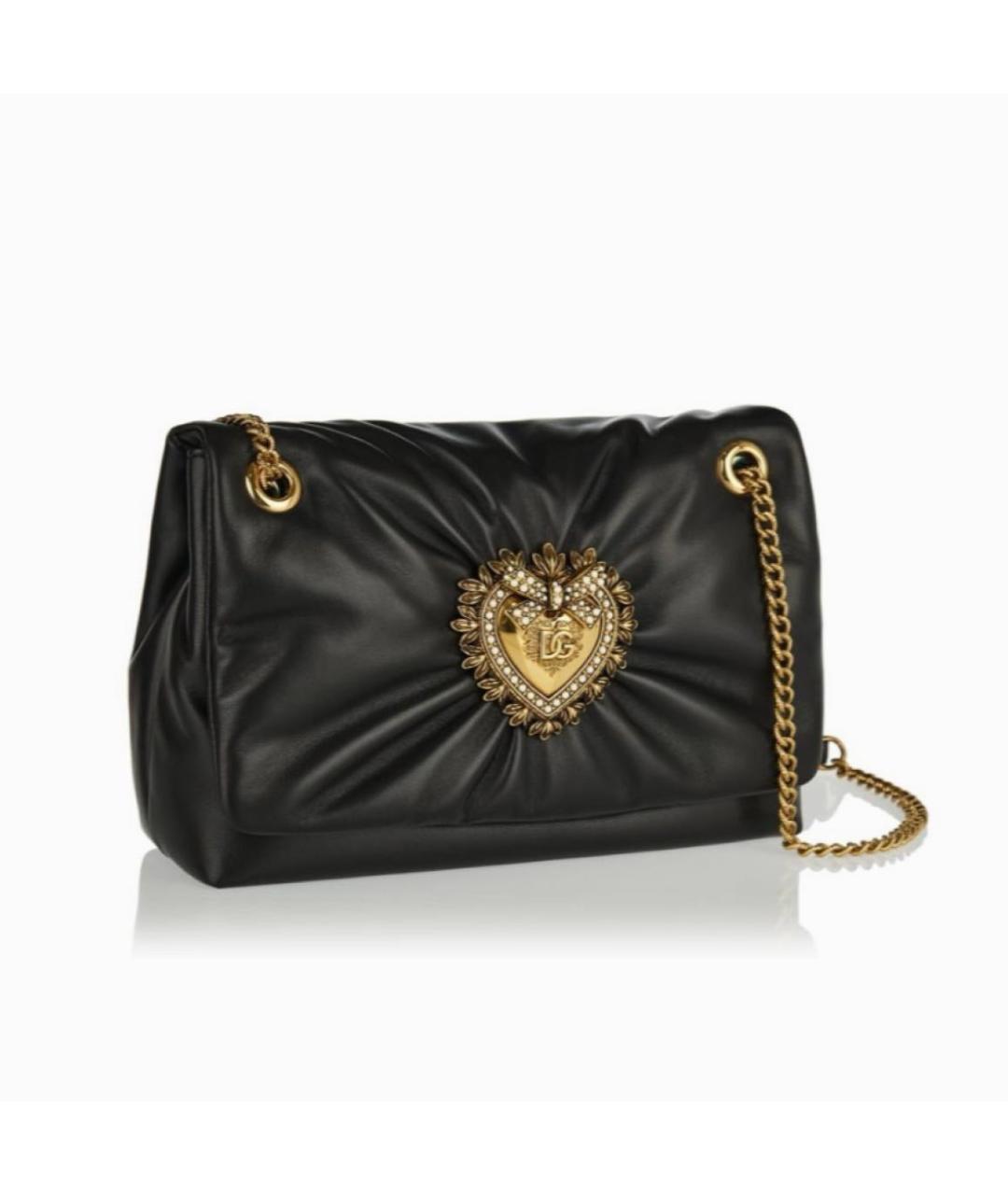 DOLCE&GABBANA Черная кожаная сумка через плечо, фото 2