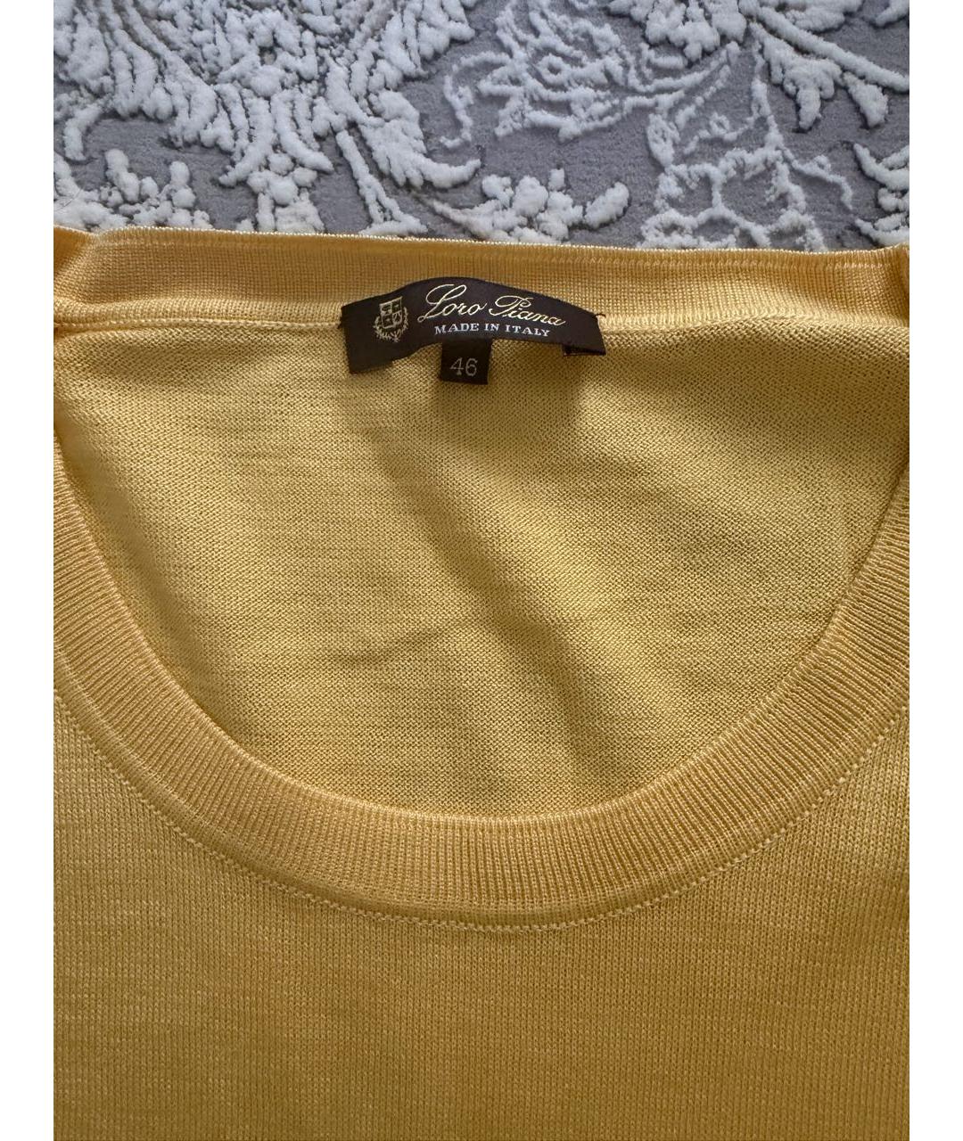 LORO PIANA Желтый шелковый джемпер / свитер, фото 2