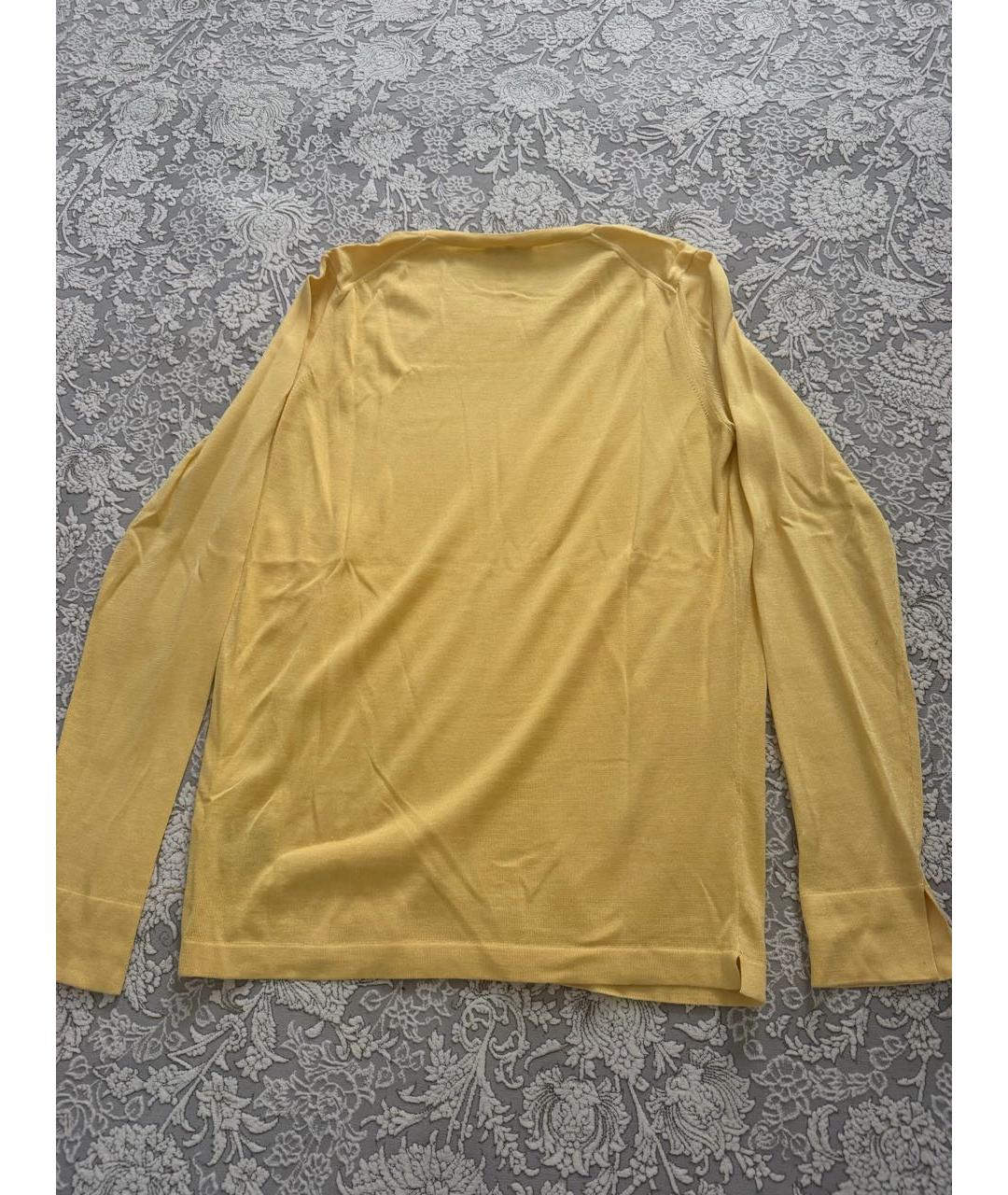 LORO PIANA Желтый шелковый джемпер / свитер, фото 4