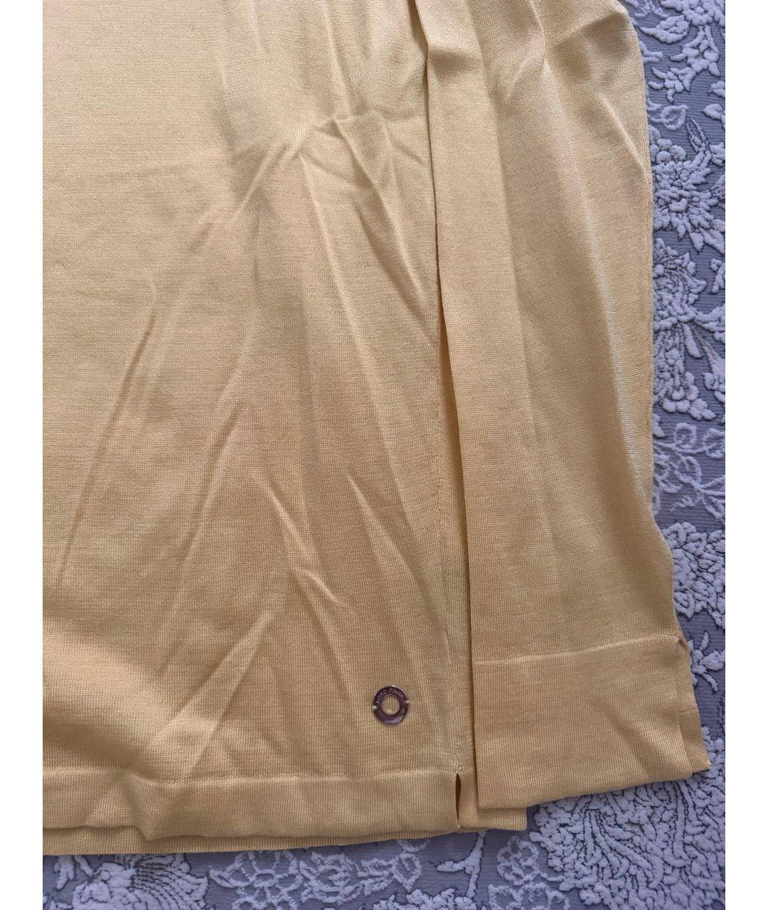 LORO PIANA Желтый шелковый джемпер / свитер, фото 3