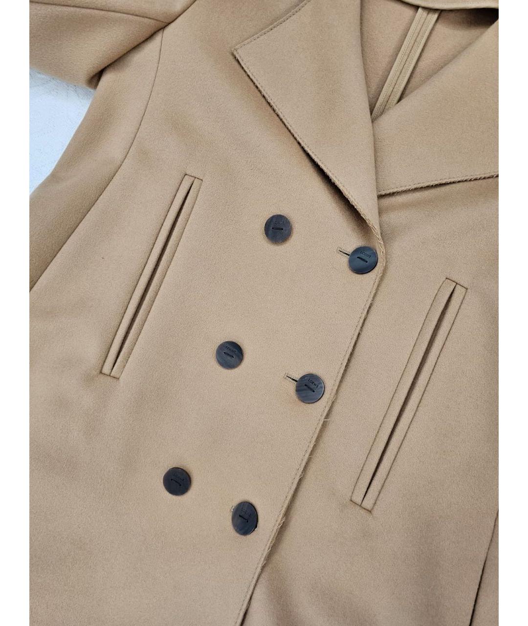 LOEWE Бежевое шерстяное пальто, фото 4