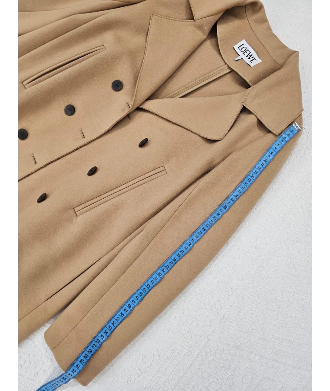 LOEWE Бежевое шерстяное пальто, фото 8