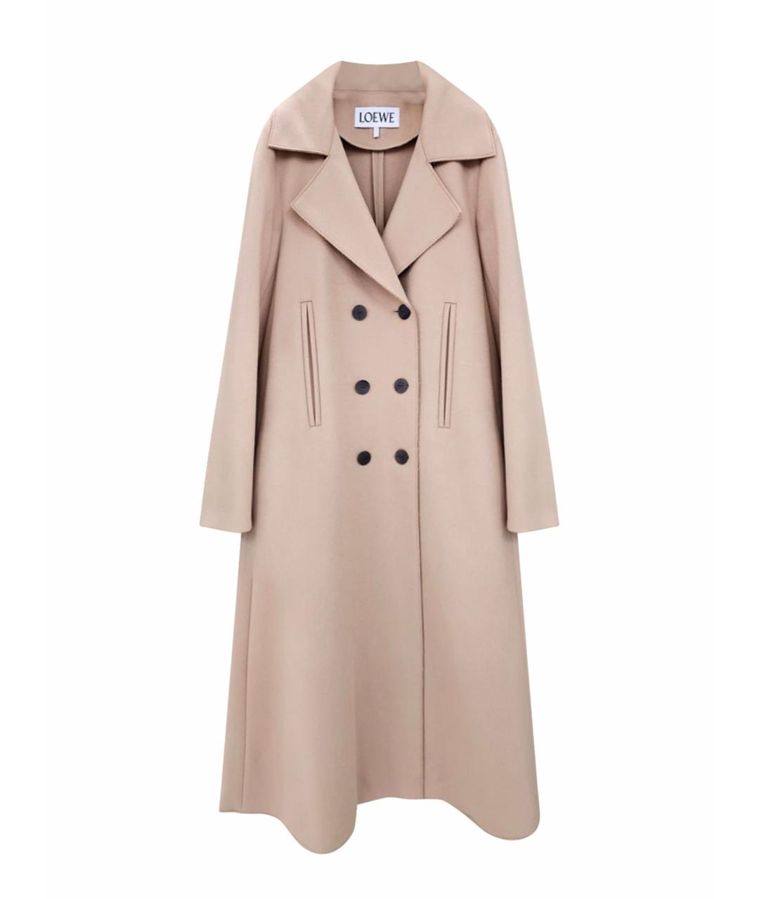 LOEWE Бежевое шерстяное пальто, фото 1