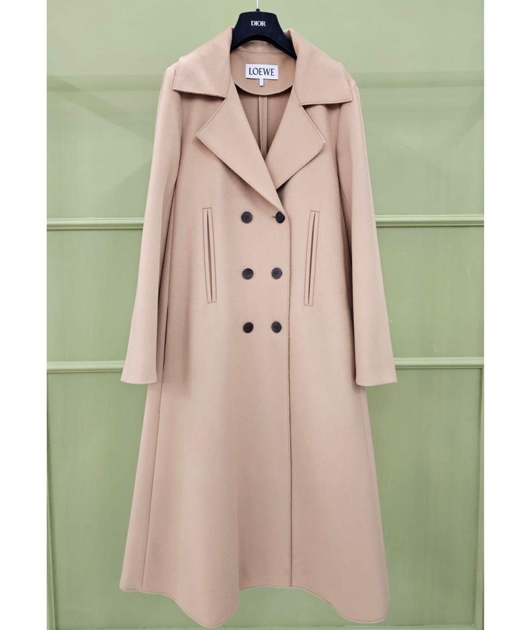 LOEWE Бежевое шерстяное пальто, фото 9