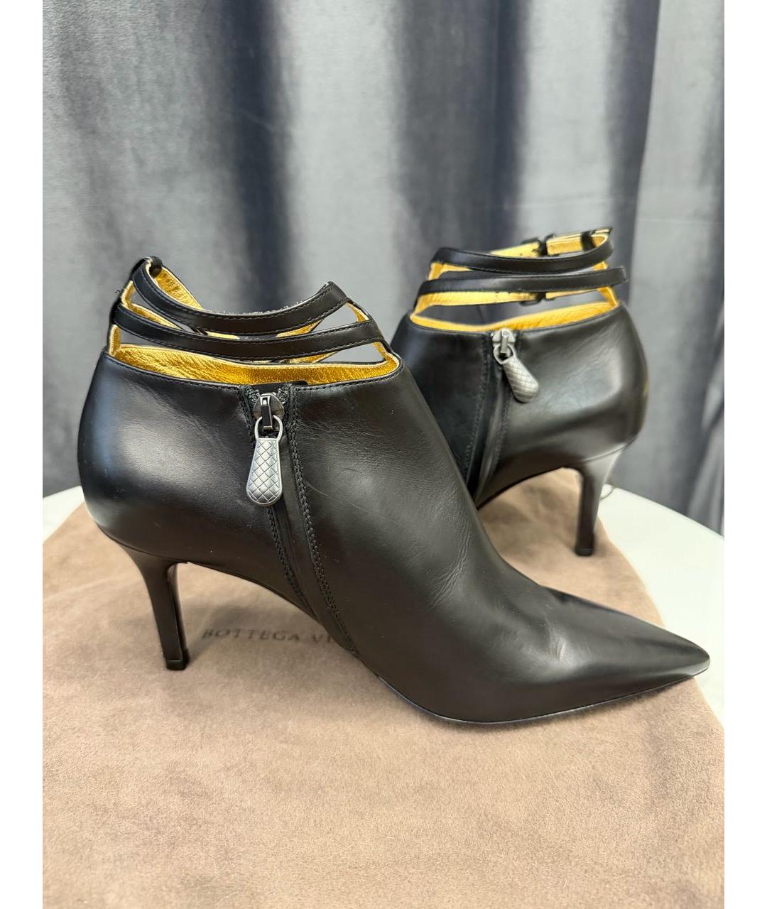 BOTTEGA VENETA Черные кожаные ботильоны, фото 7