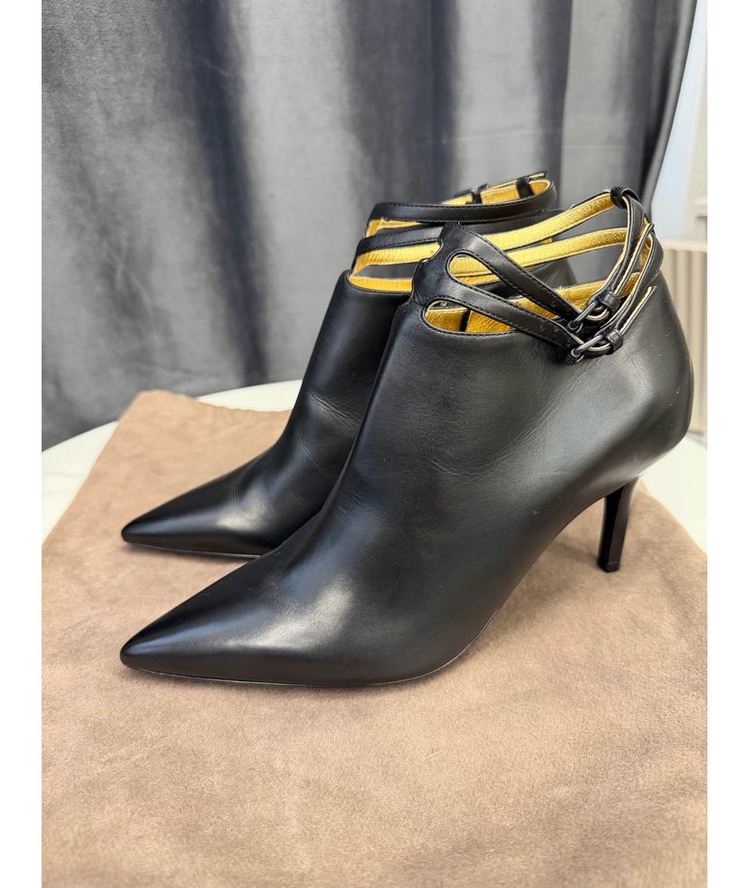 BOTTEGA VENETA Черные кожаные ботильоны, фото 5