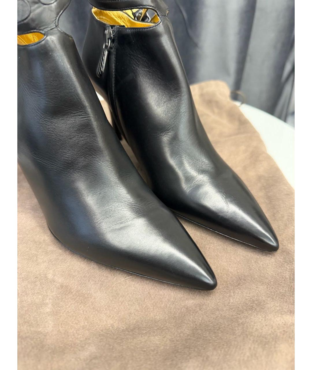 BOTTEGA VENETA Черные кожаные ботильоны, фото 3