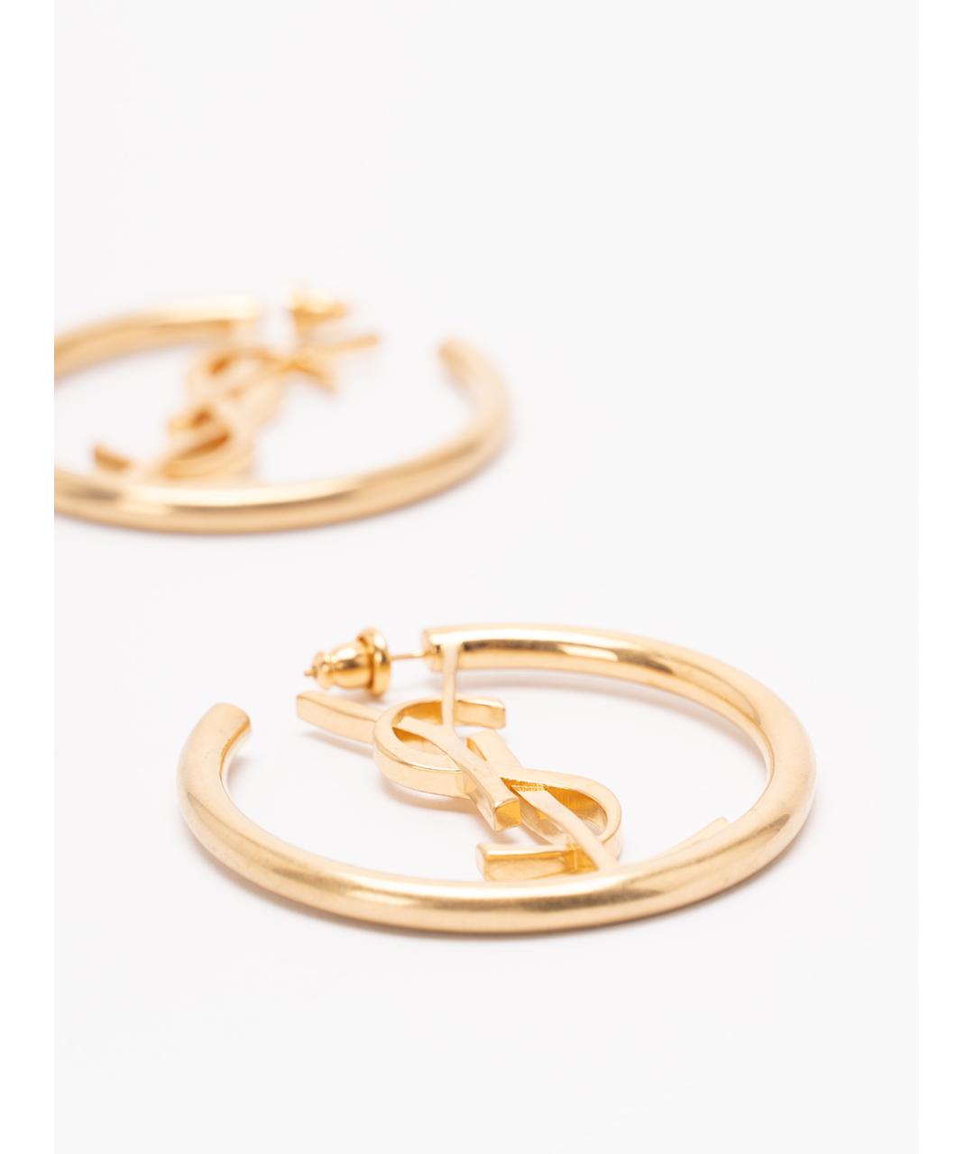 SAINT LAURENT Золотые металлические серьги, фото 3